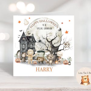 Carte d'Halloween - fils petit-fils fille petite-fille, Halloween mignon, 1er Halloween