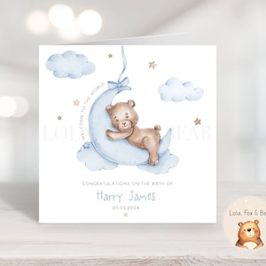 Carte nouveau-né - bébé garçon Grossesse, grossesse, accueil d'un petit, nouvelle maman nouveaux parents - petit ours