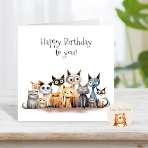 Carte d'anniversaire drôle de chat - yeux écarquillés 3D - anniversaire parfait - chats fous - carte d'humour pour lui pour elle