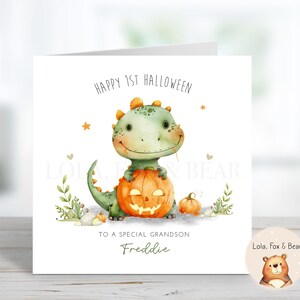 1er Halloween carte dinosaure - fils petit-fils fille petite-fille - mon premier Halloween