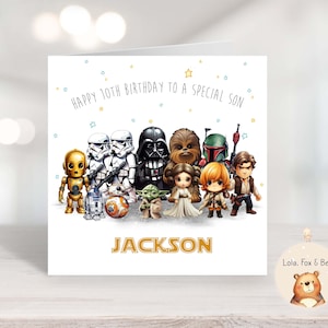 Biglietto di compleanno di Star Wars - Figlio Nipote Nipote - Personalizzato