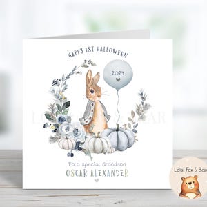 1ère carte d'Halloween Peter Rabbit - Fils Petit-fils Fille Petite-fille