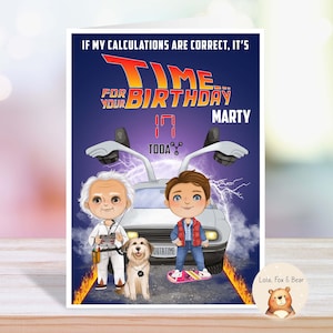 Tarjeta de cumpleaños de Regreso al futuro - Marty y Doc