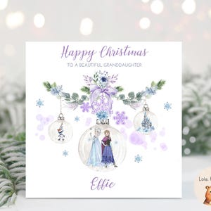 Frozen Weihnachtskarte personalisiert - Elsa & Anna, Tochter Enkelin - Weihnachtsgeschenk