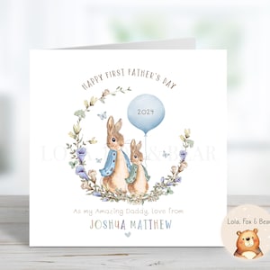 Biglietto per la prima festa del papà di Peter Rabbit - Personalizzato - Papà, papà, miglior papà, prima festa del papà