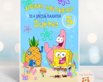 Tarjeta de cumpleaños bajo el mar: cumpleaños divertida y colorida: hijo, hija, nieto y nieta