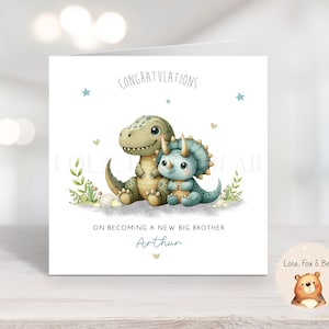 Neue Big Brother Karte - Dinosaurier, Baby Brother, Big Brother, Best Big Brother, Herzlichen Glückwunsch zum Geburtstag eines großen Bruders, Personalisiert.