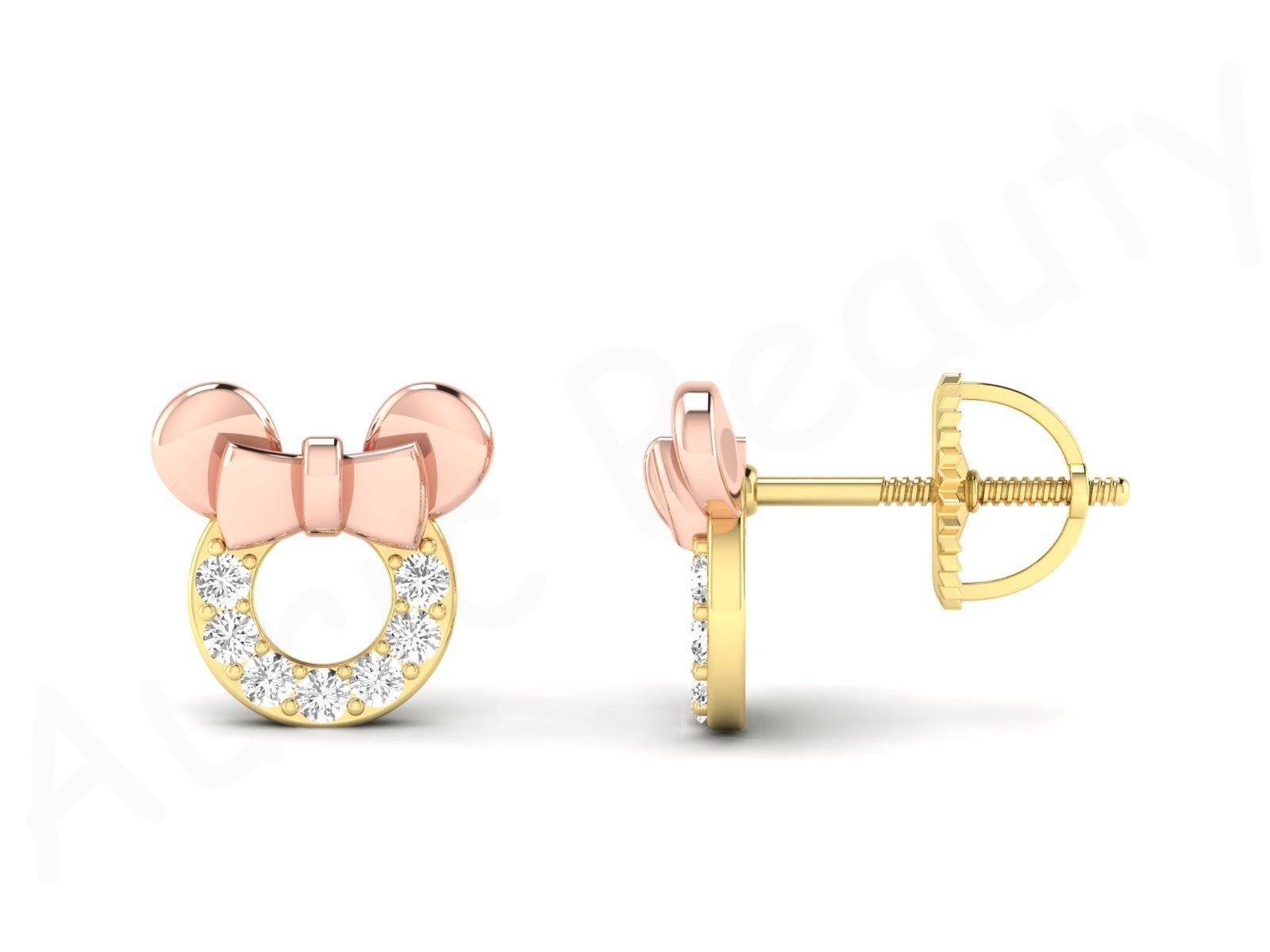 Orecchini placcati oro rosa La Bella e la Bestia Couture Kingdom