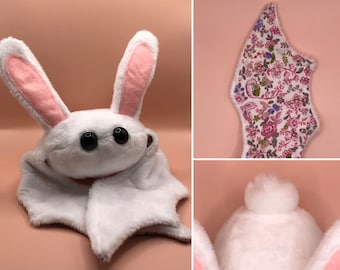 Made to Order Easter bunny Bean Bat! | Has a floofy tail and bunny ears that stand up on their own! | Not microwaveable