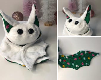Made to Order Christmas Lights Bean Bat | Flat or Stuffed