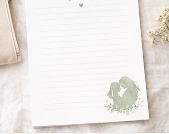To My Daughter Sage Green Keepsake Stationery | A4 Lined Writing Paper (Digital Download)