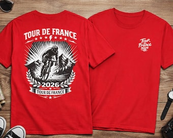 Tour de France 2026 Cycling T-Shirt, Vintage Road Bike Graphic Tee