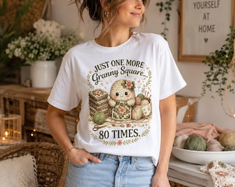 Granny square TSHIRT,  Slogan Tee, Shirt, Funny Crochet TShirt, Crochet Lover Gift, Yarn Lover Tee, Cute Crochet Shirt, Gift for Crocheter