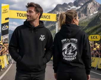 Tour de France 2026 Hoodie, Vintage Cyclist Graphic Sweatshirt