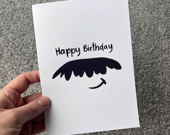 Moustache Card, birthday card, funny, gift