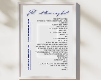 SATVB 14th February 02 London Setlist Poster | Fan Inspired Wall Art | Music Print