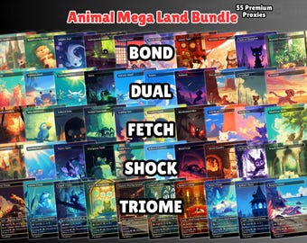 Mega Proxy Land Bundle Animals Theme 50+ Unique Borderless Custom Proxy Lands for EDH or cEDH Fetch Shock Dual Bond Triome
