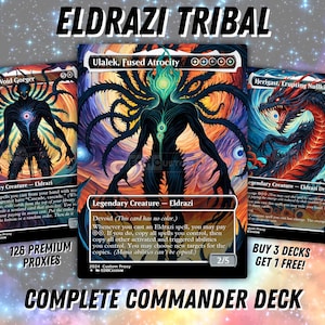 Jeu de procurations Eldrazi Ulalek Abstract 100 cartes + buffet + jetons | Proxy MTG personnalisés de qualité supérieure pour EDH Commander