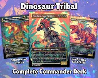 Dinosaur Proxy Deck Pantlaza 100 Cards + Sideboard + Tokens | Full Commander Deck EDH