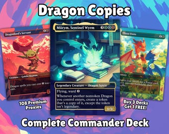 Dragon Copy Proxy Deck Miirym 100 Cards + Sideboard + Tokens | Full Commander Deck EDH