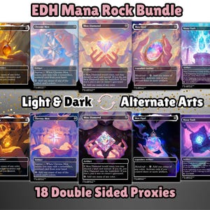 18 Proxy Mana Rock-bundel Dubbelzijdig pastelstijl MTG-proxykaarten Premium aangepaste nietjes voor Commander EDH