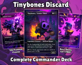 Tinybones Discard Proxy Deck 100 Cards + Tokens | Full Commander Deck EDH