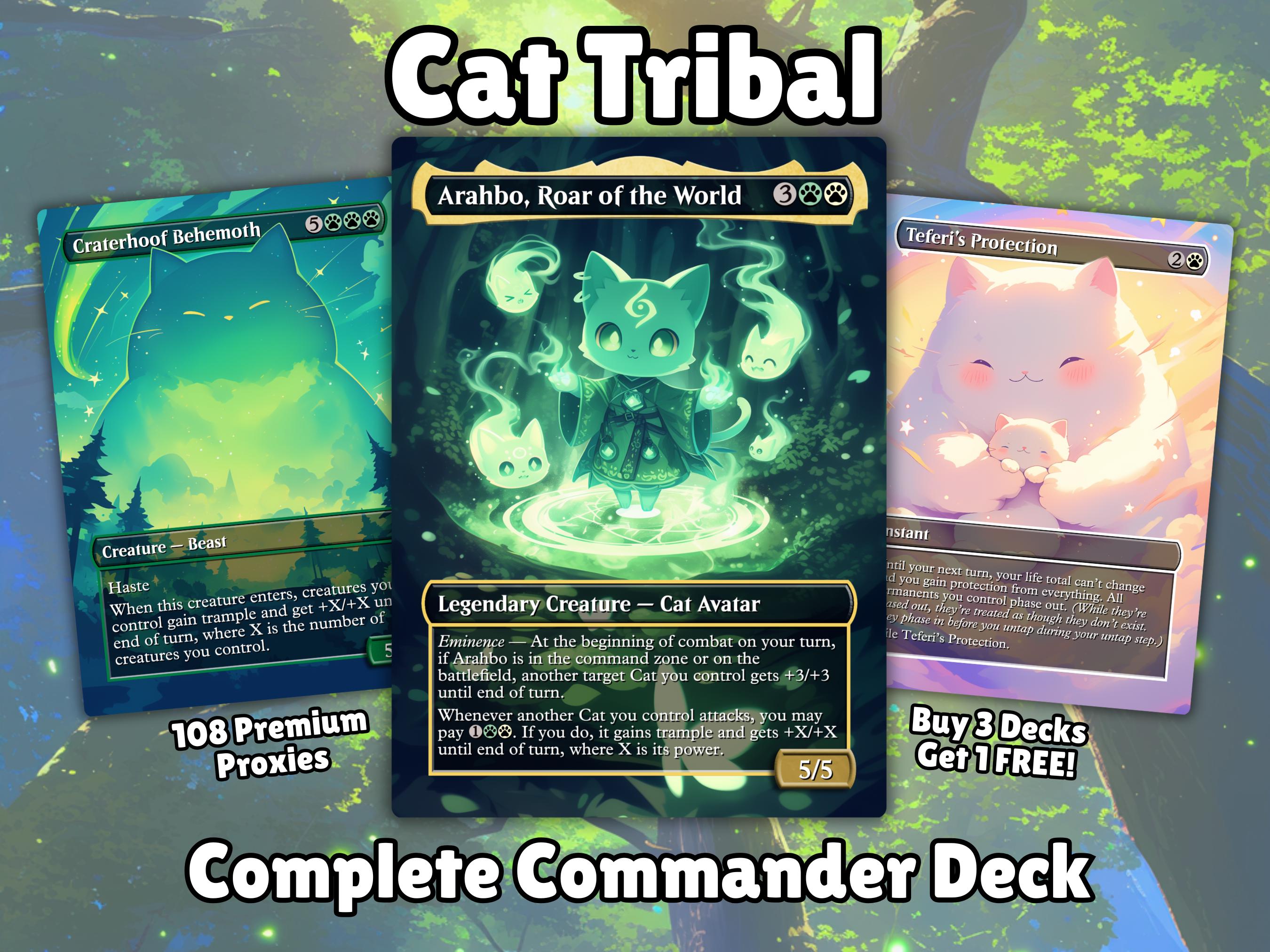 mtg arahbo commander deck Arahbo, Roar of the World CAT TRIBAL Kaheera Companion Magic MTG Commander  Deck main image 1