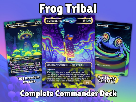 Frog Tribal Proxy Deck Clement 100 Cards + Tokens | Full Commander EDH Deck - Etsy Israel Frog Tribal Proxy Deck Clement 100 Cards + Tokens | Full Commander EDH Deck - Etsy Israel