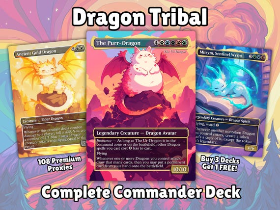 Dragon Tribal Proxy Deck Ur Dragon 100 Cards + Sideboard + Tokens | Full  Commander EDH Deck - Etsy