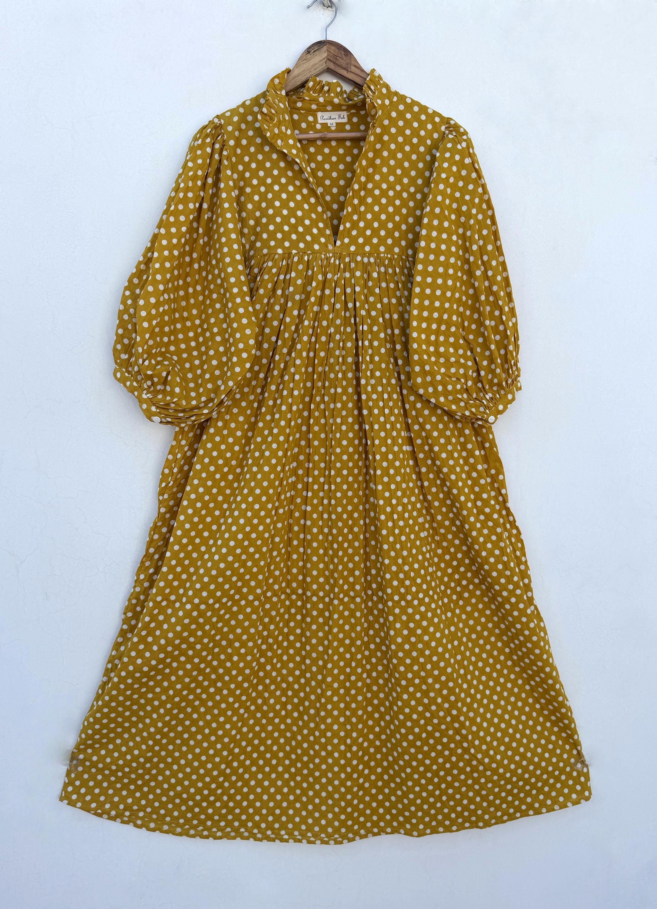 Gold Polka Dot Dress - Etsy