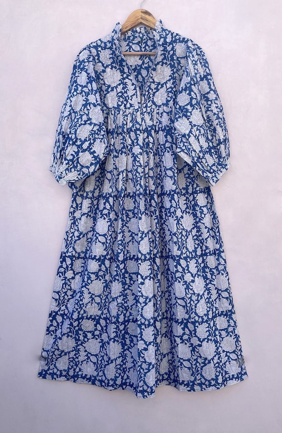 Block print maxi dress hot sale