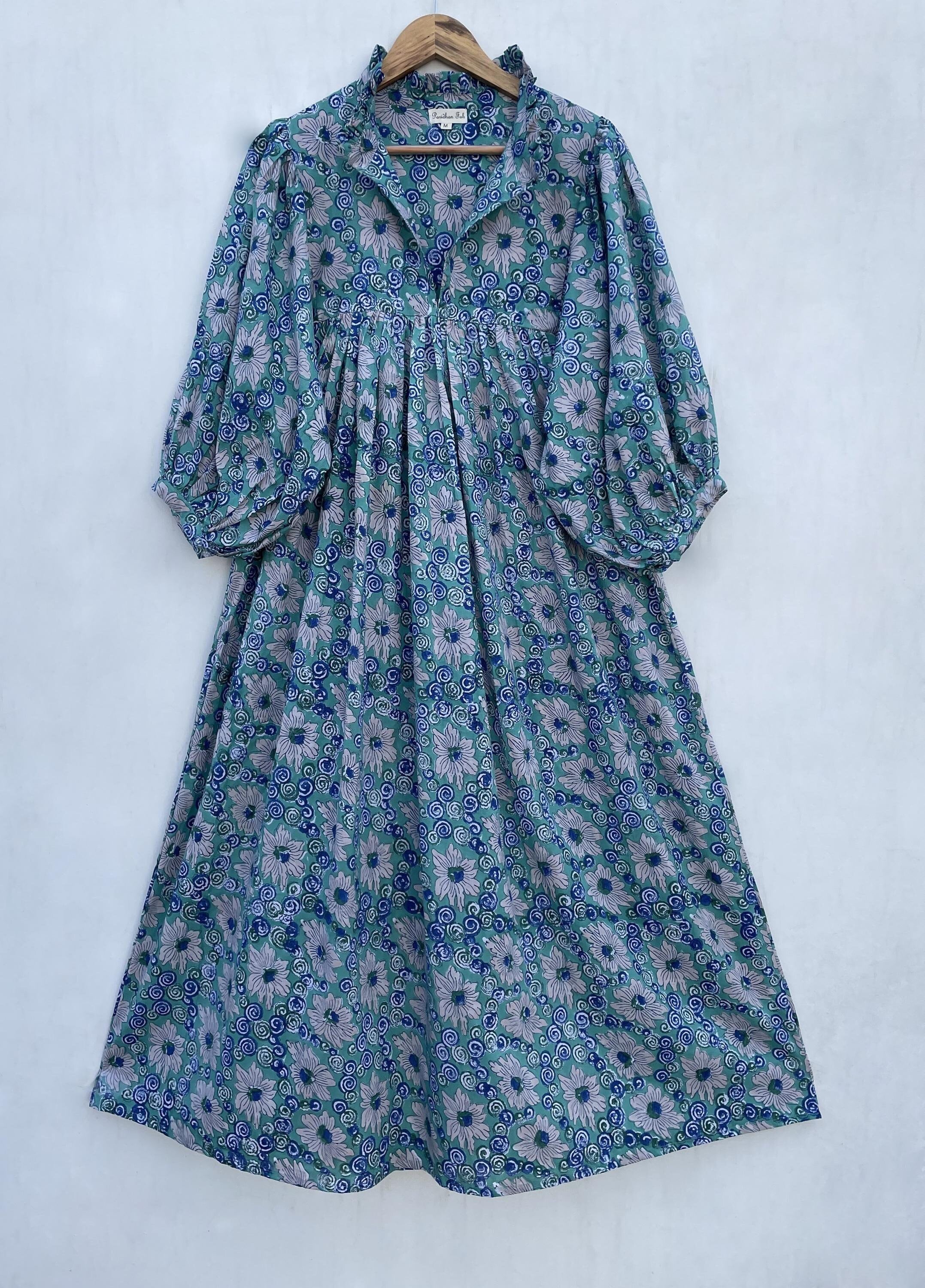 CARTOGRAPHIC PATTERN DRESS ブルーM CARTOGRAPHIC PATTERN DRESS ブルーM