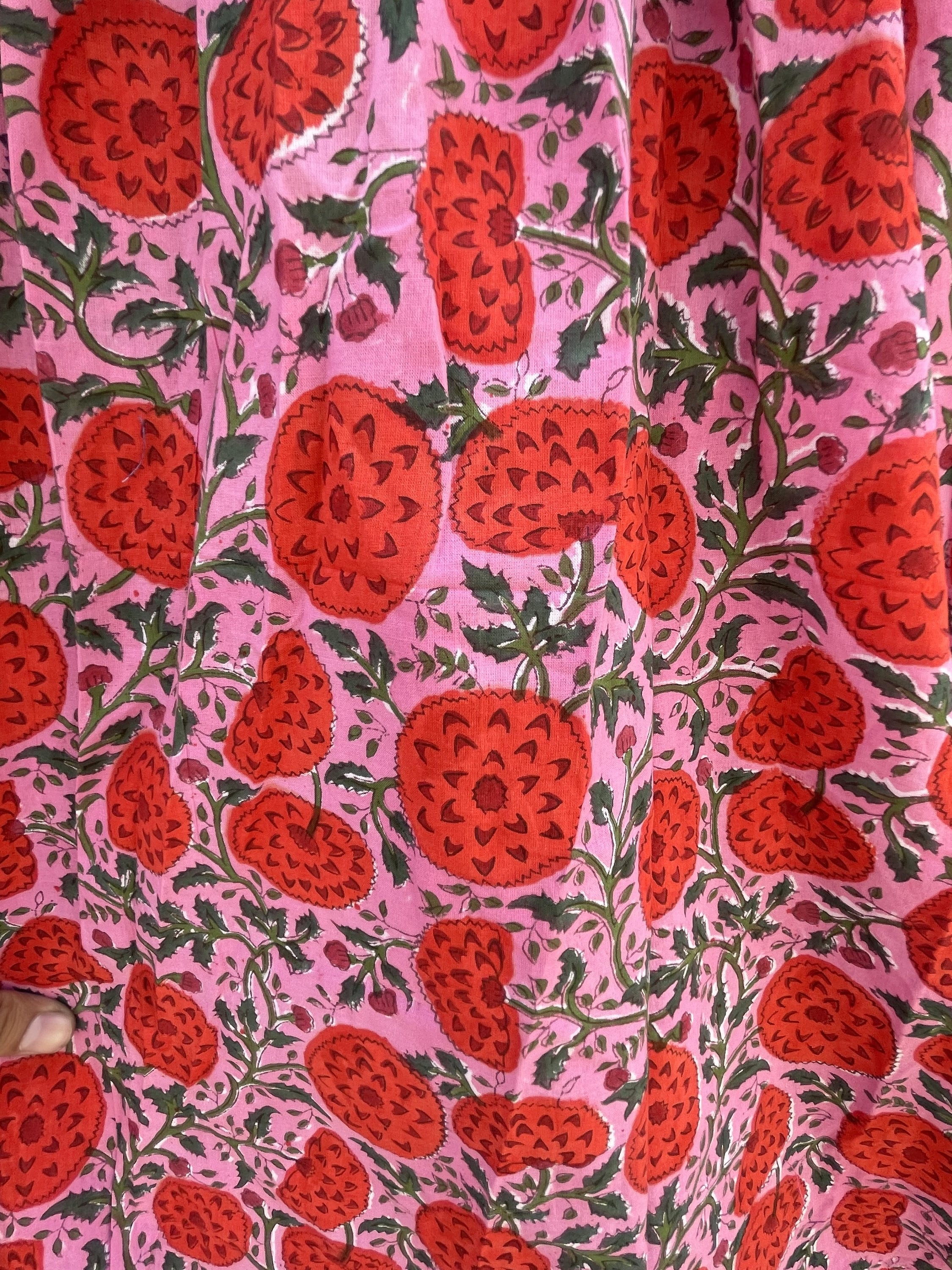 Red Tomato Printed Cotton Long Summer Strap Maxi Dress / Square ...