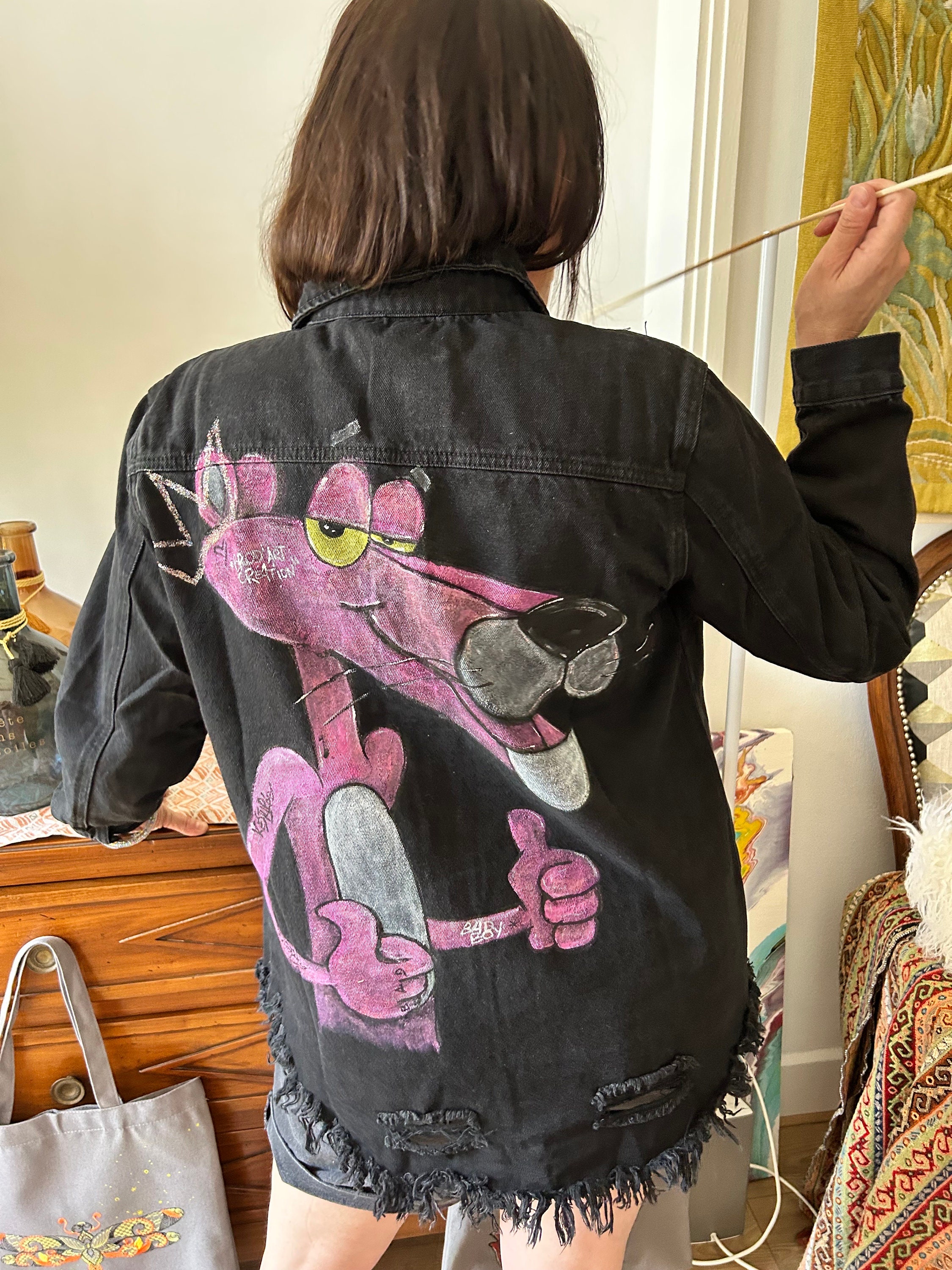 Pink panther denim best sale jacket