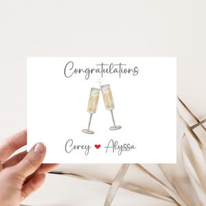 Personalized Newly Engaged Couple || Card for Engagement || For the Engaged Couple || Personalized Card