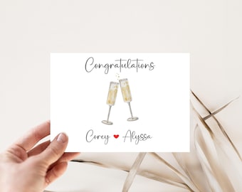 Personalized Newly Engaged Couple || Card for Engagement || For the Engaged Couple || Personalized Card