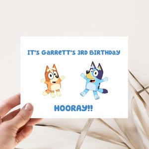 Personalized Bluey Birthday Card || Happy Birthday Card || Bluey and Bingo Card || Personalized Birthday Card