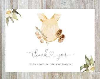 Personalized Baby Shower Thank You Cards || Thank You Cards || Baby Thank You Cards