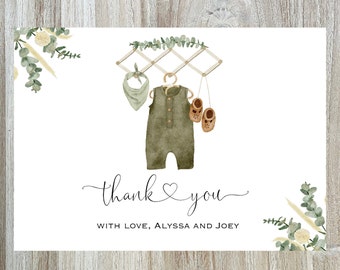 Personalized Baby Shower Thank You Cards || Thank You Cards || Baby Boy Thank You Cards