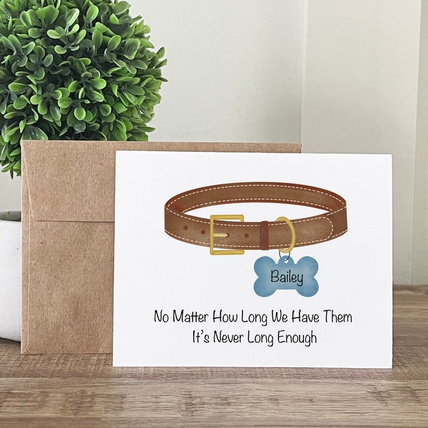 Personalized Pet Loss Card || Pet Memorial Card || Personalized Card