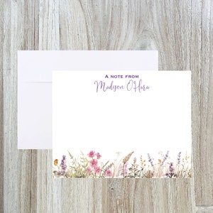 Personalized Note Cards || Floral Cards || Note Cards || Wild Flower Cards