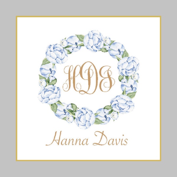 Personalized Monogrammed Gift Tag || Girl Calling Card || Gift Card Stickers