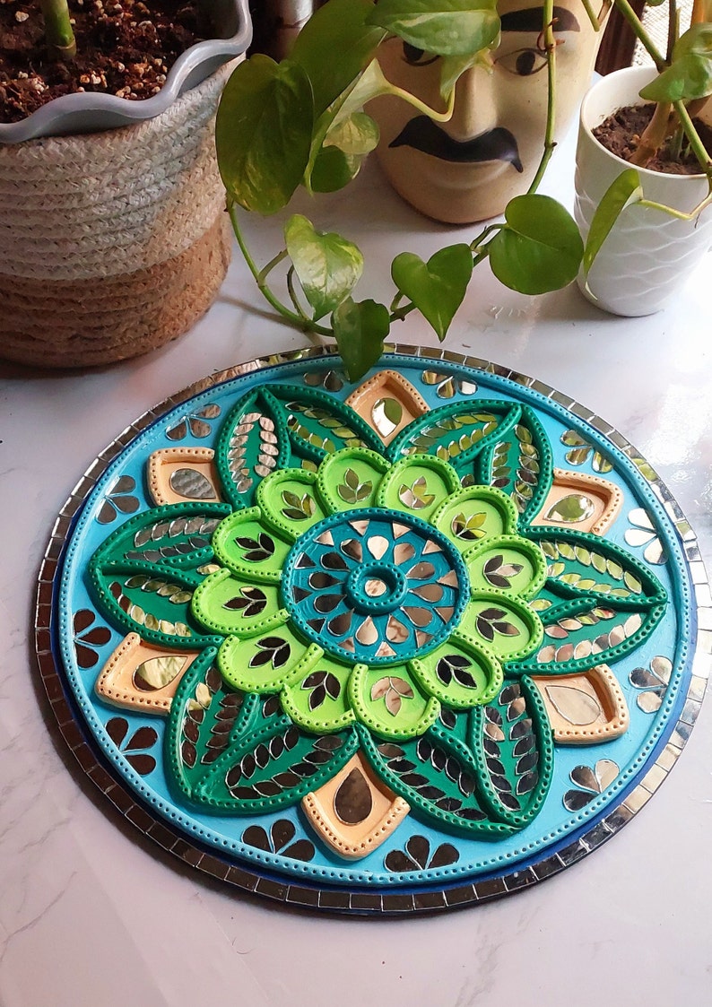 Lippan Art Mandala Wall Hanging 12 Inches Handmade Art Etsy
