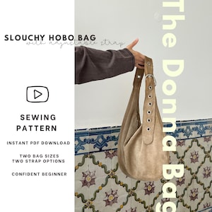 Naaipatroon hobotas met verstelbare riem | De Donna-tas