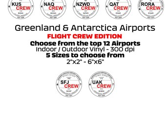 Grönland och Antarktis flygplats flygbolag flygbesättning vinyl inomhus utomhus klistermärken flygplats souvenir flygplan och flygplan resepresent