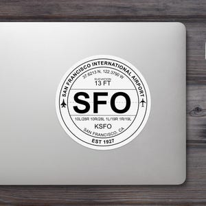 US Airport Vinyl Indoor Outdoor Stickers United States Airport Souvenir Travel Gift image 9