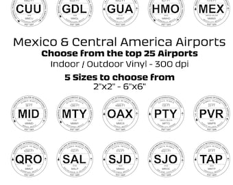 Mexico and Central America Airport Airline Flight Traveler Vinyl Indoor Outdoor Stickers Airport Souvenir Airplane & Aircraft Travel Gift