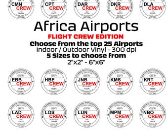 Afrika Flygplats Flygbolag Flight CREW Vinyl Inomhus Utomhus Klistermärken Flygplats Souvenir Flygplan & Flygplan Resepresent