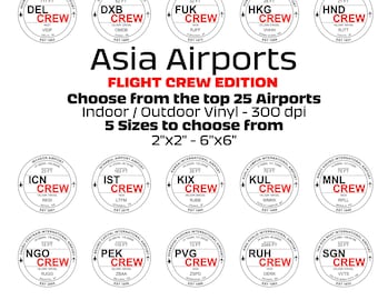 Asien Flygplats Flygbolag Flight CREW Edition Vinyl Inomhus Utomhus Klistermärken Flygplats Souvenir Flygplan & Flygplan Resepresent