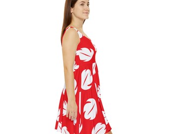 Vestido patinador polinesio hawaiano para mujer (AOP)